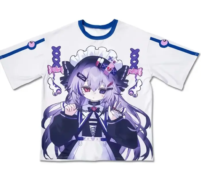 T-shirt Anime violet pour filles et enfants