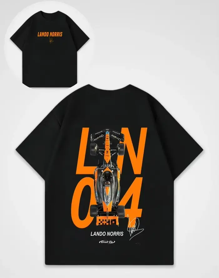 Lando Norris Graphic Tee - Chemise de course rétro Y2K _ Haut surdimensionné unisexe 100_ en coton p