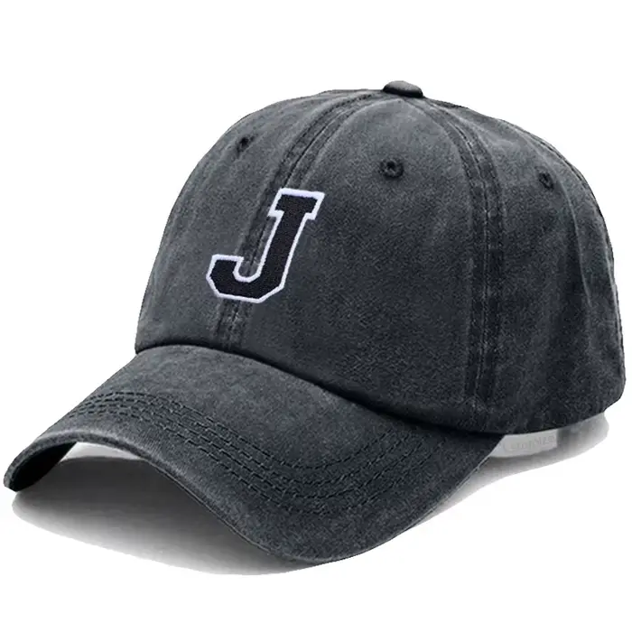 Lettre initiale A-Z broder casquette de Baseball pour hommes femmes lavé coton noir chapeau mode équipe Sport visières casquettes de relance