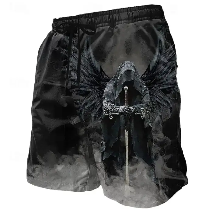3d ange dieu imprimer maillot de bain pour hommes rue hip hop punk shorts décontractés hommes été sh