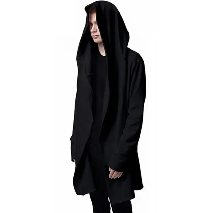 XUANSHOW – sweat à capuche noir Style gothique pour homme, vêtement d'extérieur, Hip Hop, grand chap