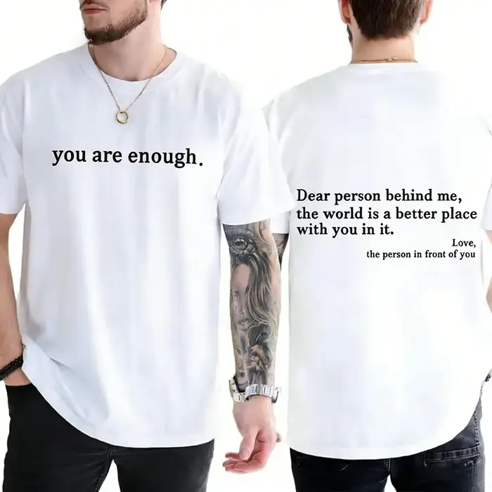 T-shirts d'été pour hommes, sweat-shirt à la mode avec impression « Dear Person Behind Me You Are En