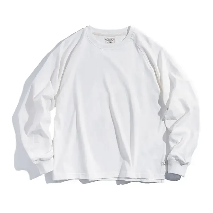 Maden solide T-shirts hommes rétro coton collège décontracté Vintage à manches longues t-shirt coule