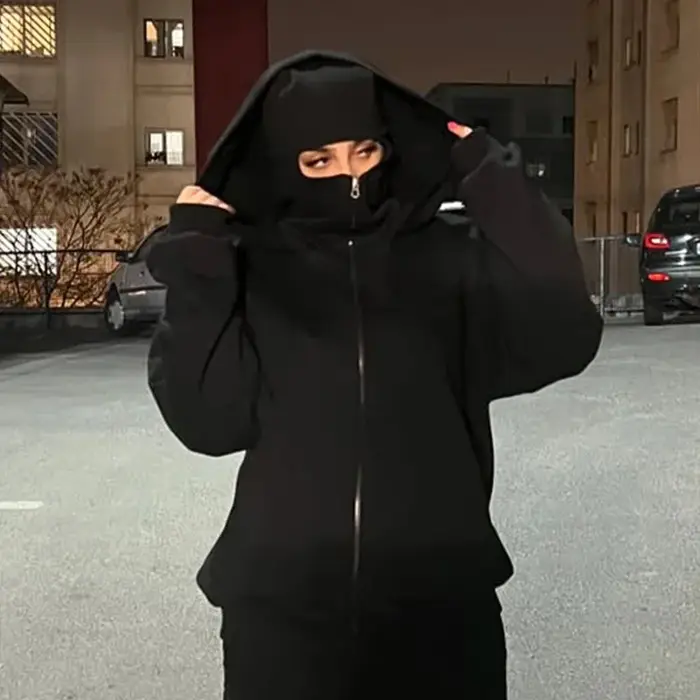 Cagoule à capuche zippée pour homme