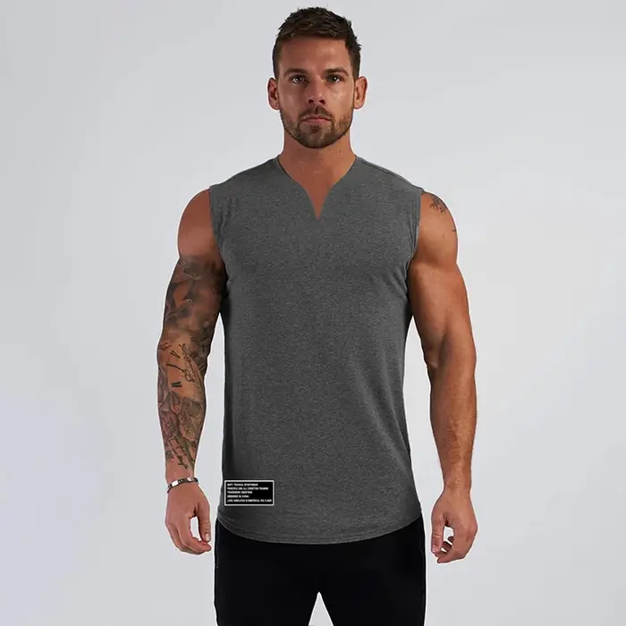 Gilets d'été en coton à col en v pour hommes