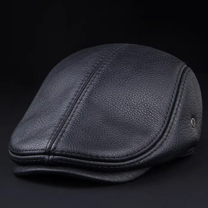 Casquette de baseball en cuir véritable pour hommes, cuir de vache de qualité supérieure, nouveau st