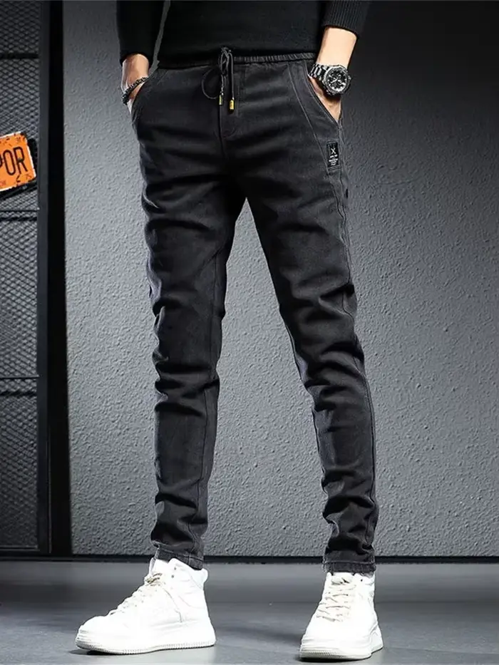 Jean Cargo Noir et Gris pour Homme, Pantalon de Jogging en Denim, Streetwear, Baggy, Harem, FjCargo,