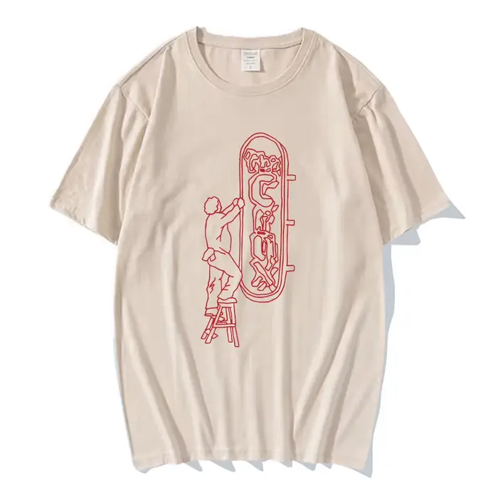 Le Crux Sign Ringer T-Shirt Djo chanteur impression t-shirts pour hommes à manches courtes été col rond