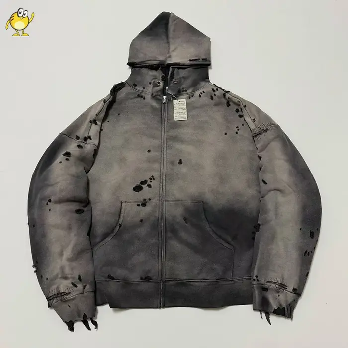 Sweat-shirts à capuche en tissu lourd, lavés, noir et vert, SAINT, pour hommes et femmes, de bonne q