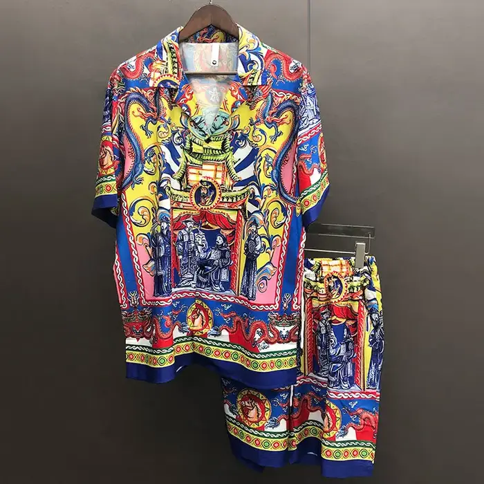 Chemise à Manches Courtes pour Homme, Style Ethnique, Vintage, Imprimé Portrait, Décontracté, Été, A