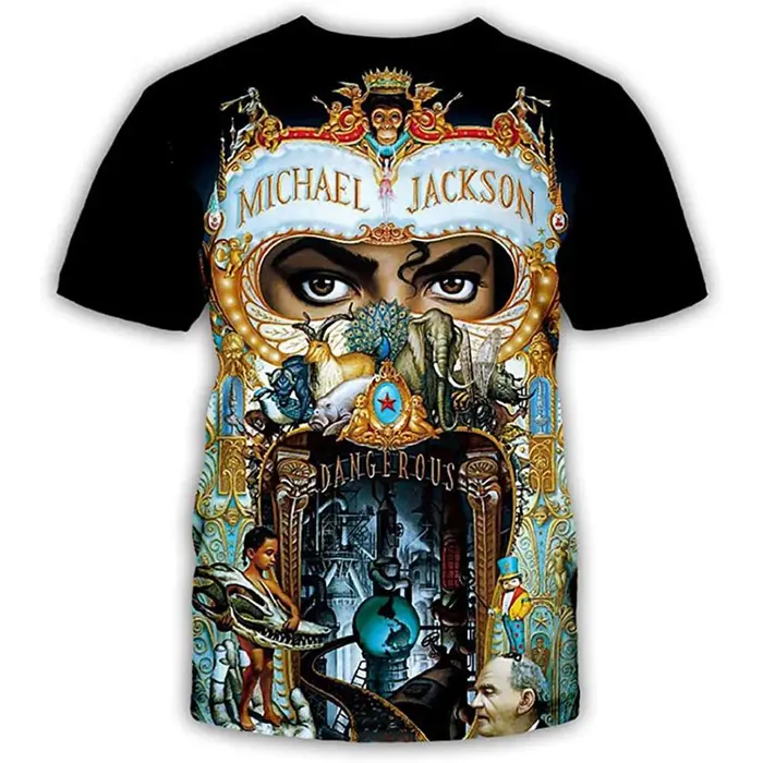 T-shirt graphique Michael Jackson Hip-hop Singer, t-shirt de sport léger, respirant et à séchage rapide, haut à manches courtes streetwear
