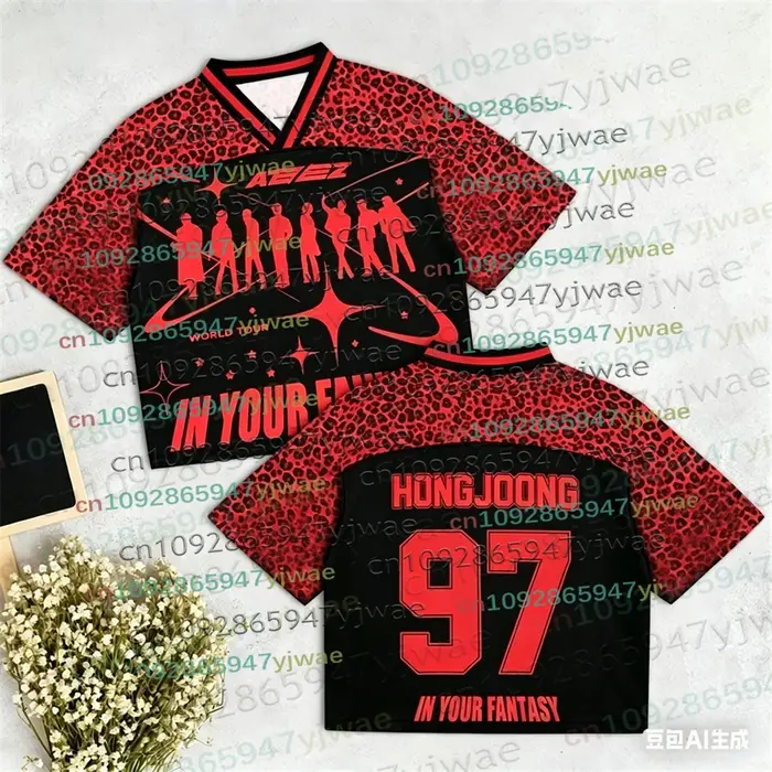 2026Cute Ateez Cartoon Characters Baseball Jersey Gift For Fan Summer Streetwear Trend Women Men Bas