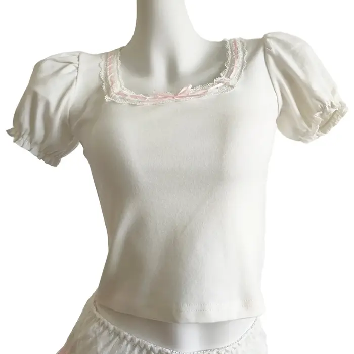 T-Shirt Blanc pour Fille Douce