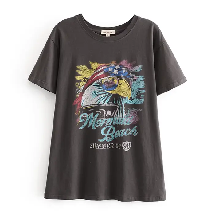 T-shirt manches courtes col rond femme