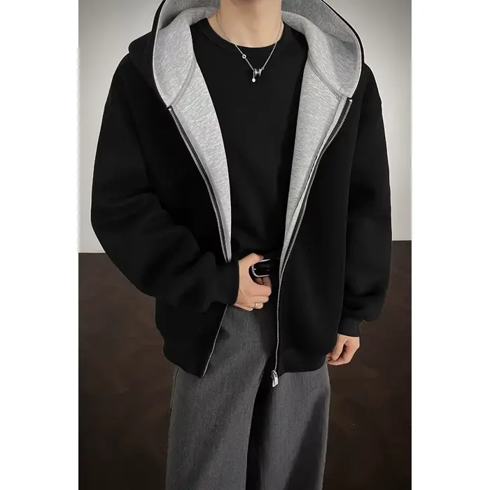 Sweat à capuche zippé grande taille pour hommes et femmes | Sweat-shirt surdimensionné à fermeture éclair sur le devant