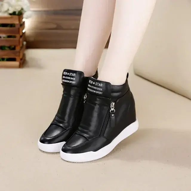 Nouveau haut femmes baskets printemps automne nouveau talon caché chaussures décontractées côté Zip 