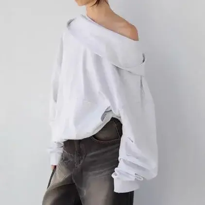 Sweat à capuche à épaules dénudées pour femme