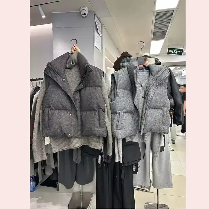 Corée Chic Streetwear personnalisé gilet court Parkas décontracté élégant