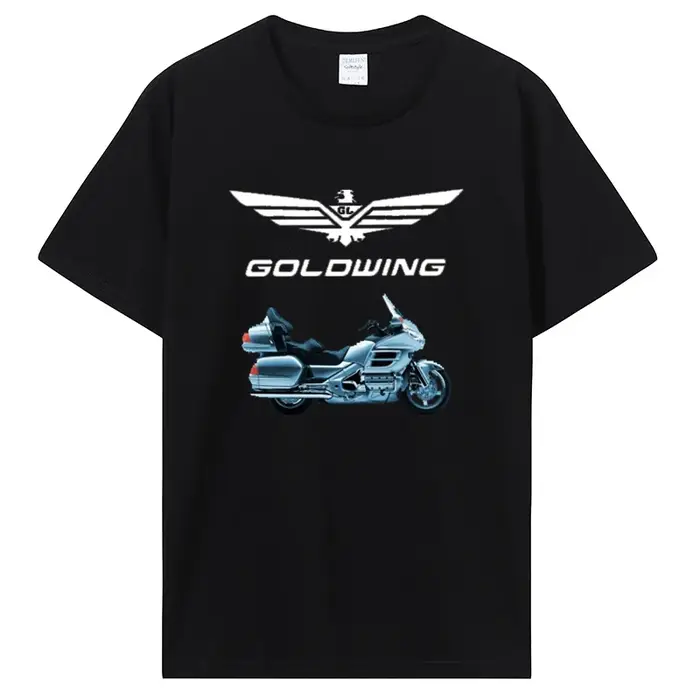 Silver Japanese Motorcycle Goldwing T-shirt Casual Fitness T Shirt Cotton Tops Tees Men's Clothing Oversized Unisex