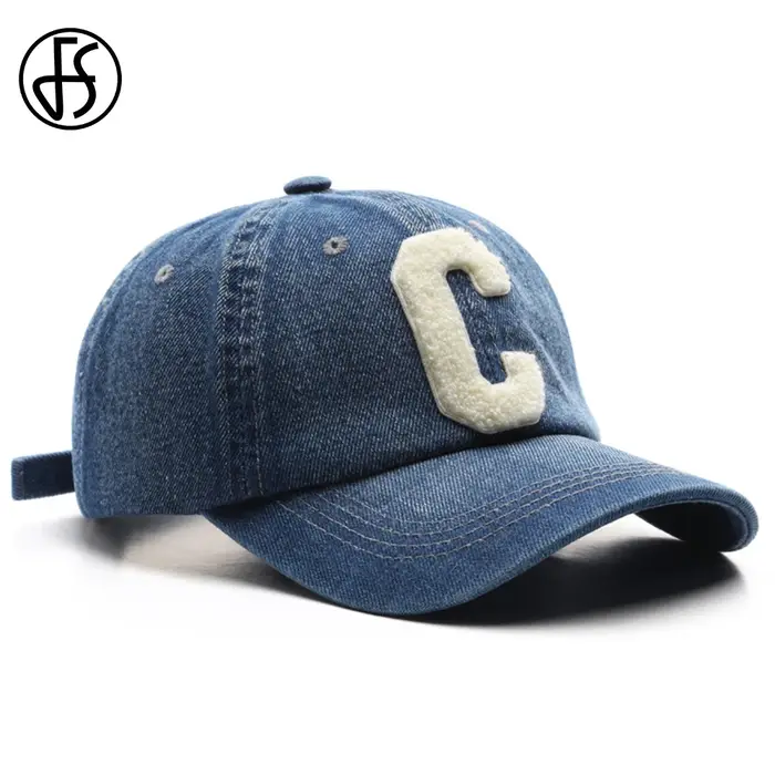 Casquette en jean noire et bleue de haute qualité FS pour hommes
