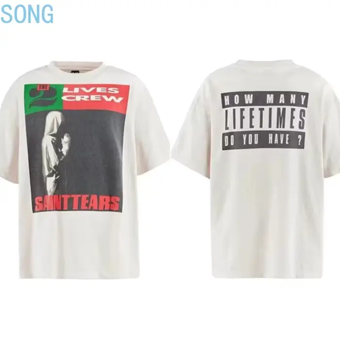 T-shirts Oversize à Manches Courtes Saint 2025 – Nouveauté Rétro Lavée