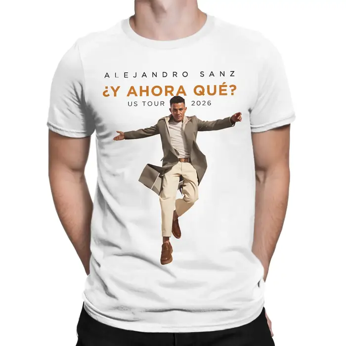 T-shirt de la tournée 2026 du chanteur espagnol Alejandro Sanz pour hommes et femmes