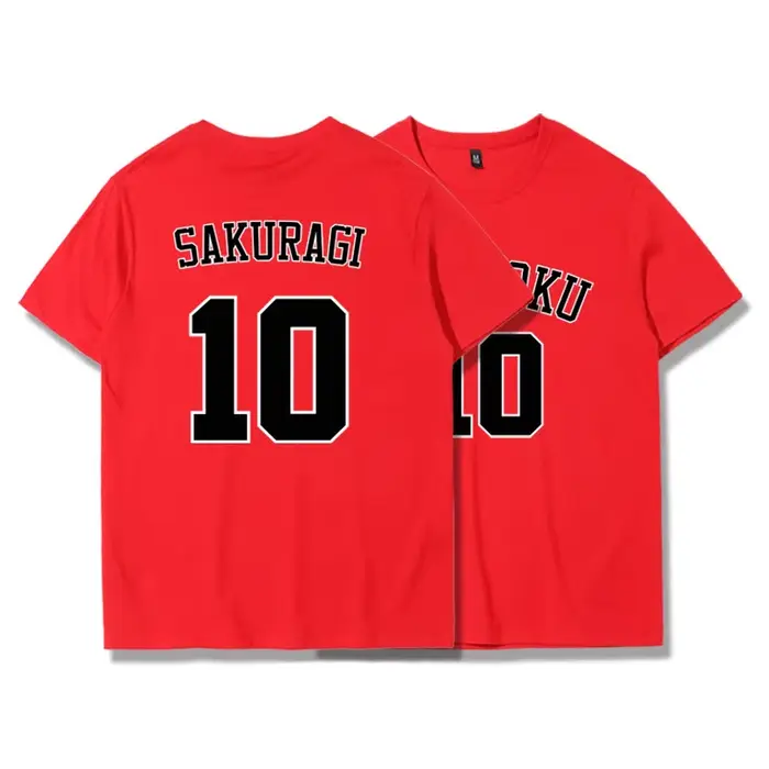 T-shirt : Équipe Shohoku, Sakuragi Hanamichi, Rukawa Kaede, Mitsui, imprimé anime, basket-ball, tend