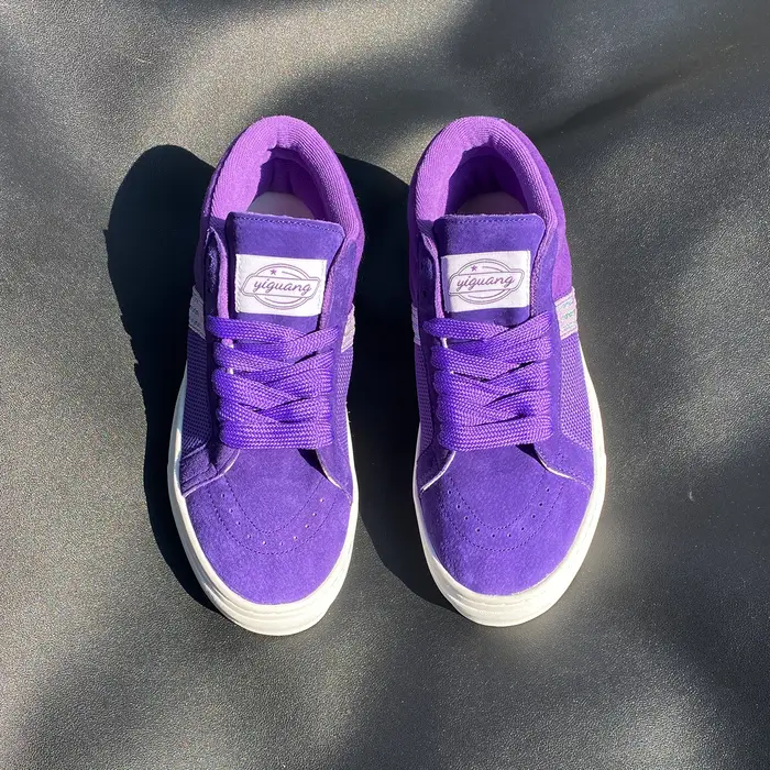 Baskets mi-hautes violettes automne-hiver pour le quotidien, chaussures pour hommes grandes tailles,