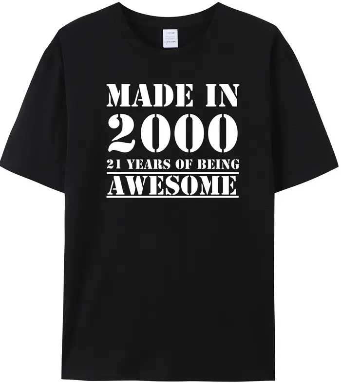 Fabriqué en 2000/2001/2002/2003/2004/2005 petit ami t-shirts Hip Hop cadeau d'anniversaire top t-shi