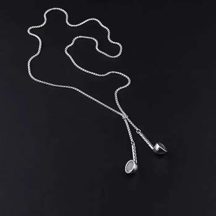 Collier réglable personnalisé avec conception d'écouteurs Hip-hop pour femmes et hommes, chaîne de c