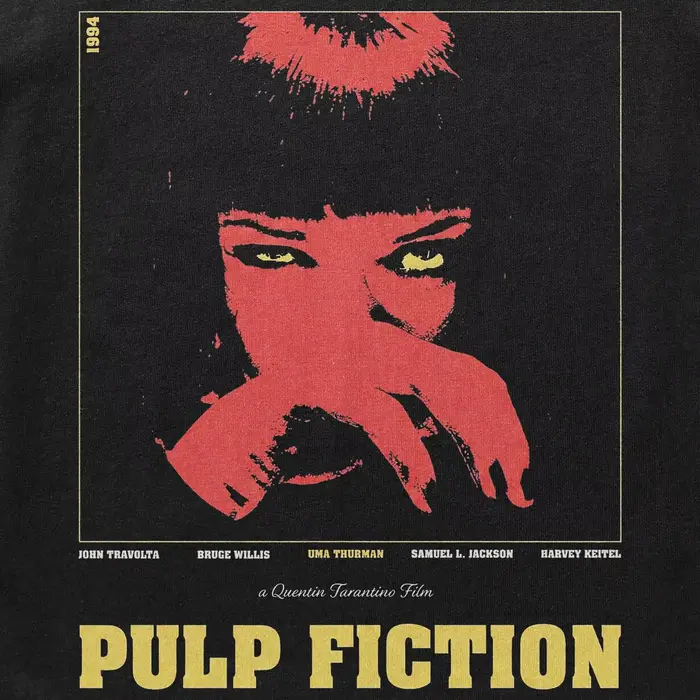 T-shirt Hommage Pulp Fiction Vintage Oversize Homme Femme Streetwear Coton Haute Qualité Décontracté Ample Doux Vêtements Unisexe