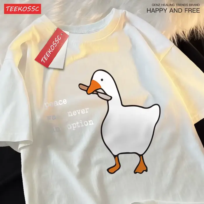 T-shirt ras du cou à motif pour hommes et femmes, La paix n'a jamais été une option, Économie simple