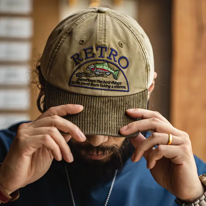Maden – casquette de Baseball Vintage en velours côtelé