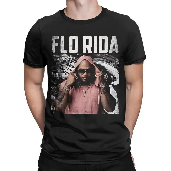 T-shirt surdimensionné Flo Rida 100% coton, t-shirt hippie pour homme, motif amusant Y2K, manches co