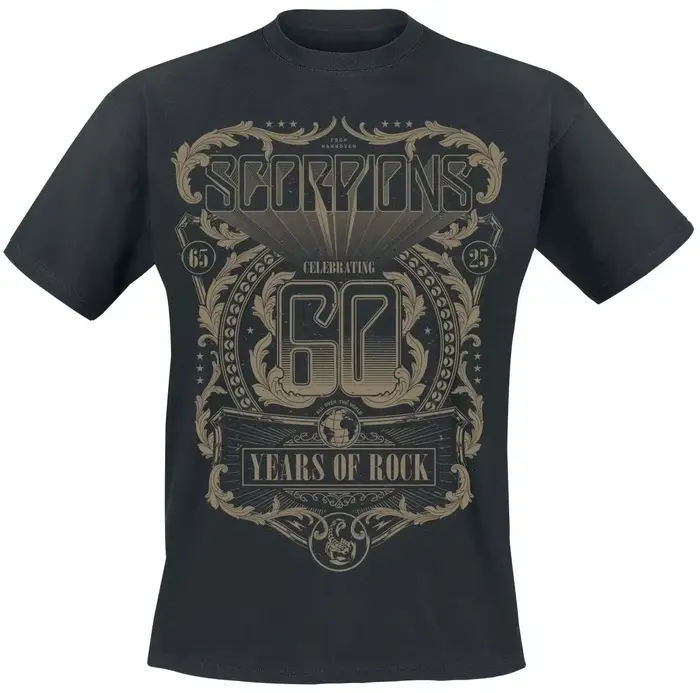T-Shirt avec Logo triangulaire Scorpions Rock Band