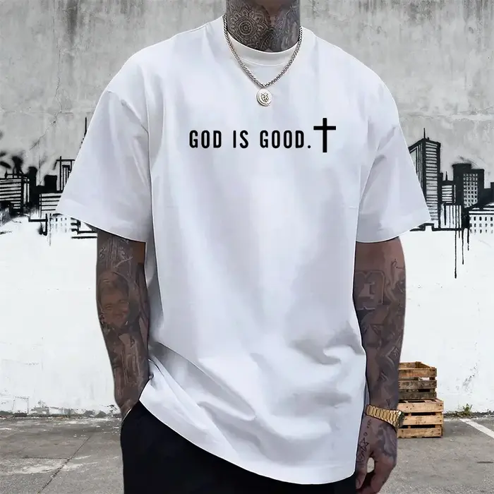 Nouvelle Arrivée 2026 – T-shirt Homme de Haute Qualité 100% Coton à Manches Courtes – T-shirts Imprimés « God Is Good » – Mode Décontractée d'Été