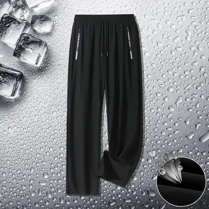 Été hommes décontracté haut de gamme glace soie pantalon sport pantalon à séchage rapide hommes pant