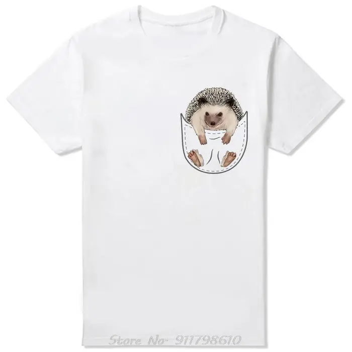 Vêtements pour hommes hérissons poche Animal hérisson classique surdimensionné T-shirt été coton