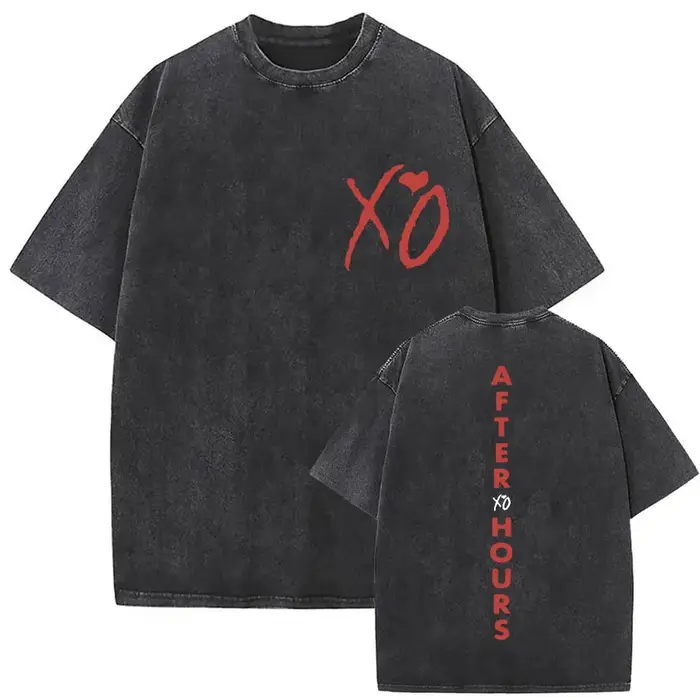 T-shirt délavé The Weeknd XO Tour pour homme et femme, en coton, style Y2K, vintage, respirant, à ma