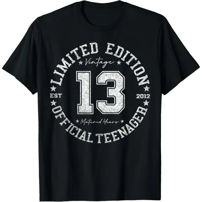 Officiel adolescent 13th anniversaire cadeau Vintage rétro t-shirts hommes Streetwear t-shirt à manches courtes unisexe vêtements amples