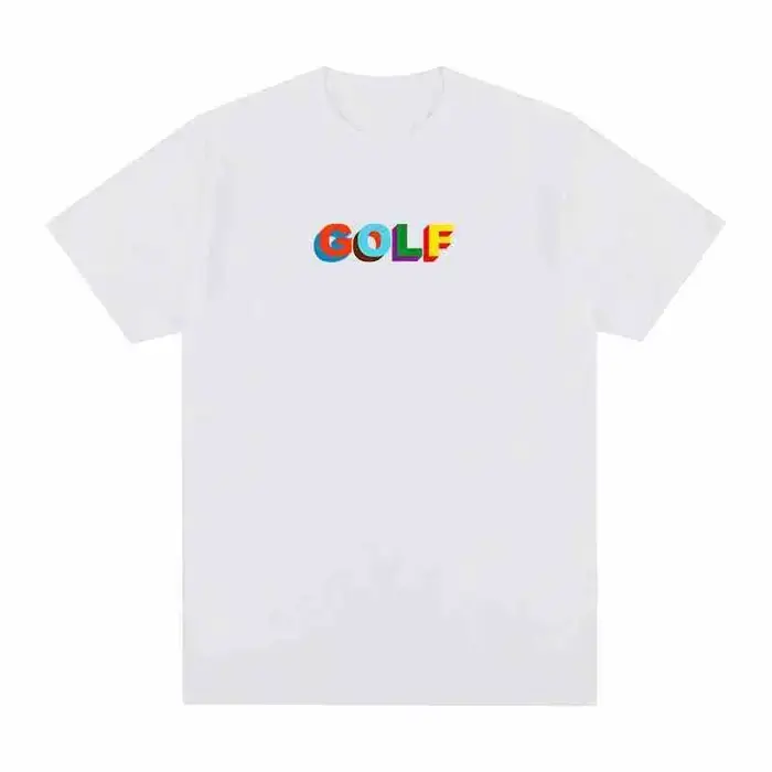 T-shirt Hip-hop coloré style américain avec inscription « Golf » pour l'été – Haut décontracté à man