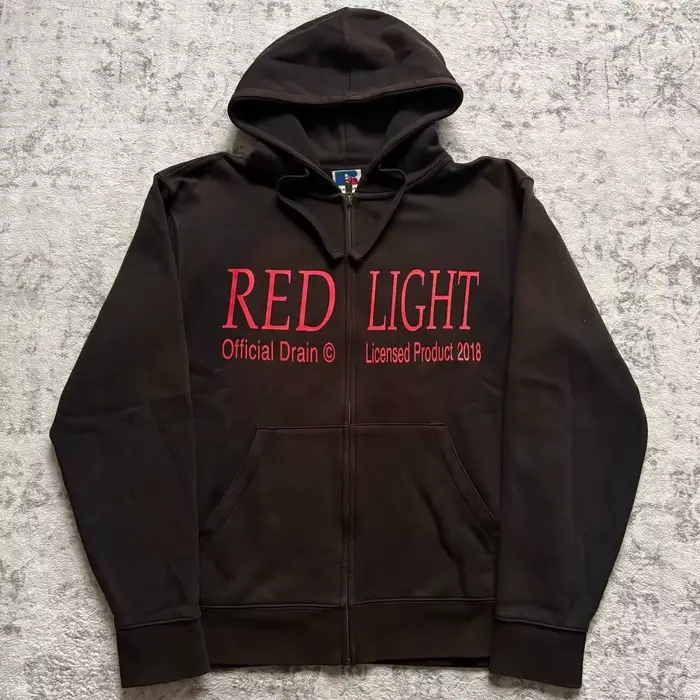 Sweat à capuche oversize zippé rouge style grunge streetwear gothique, hauts pour femmes, vêtements 