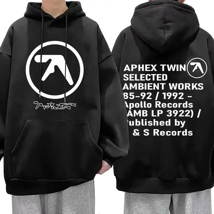 Aphex Twin graphique sweat à capuche hommes femmes décontracté Vintage Streetwear mâle mode gothique sweats