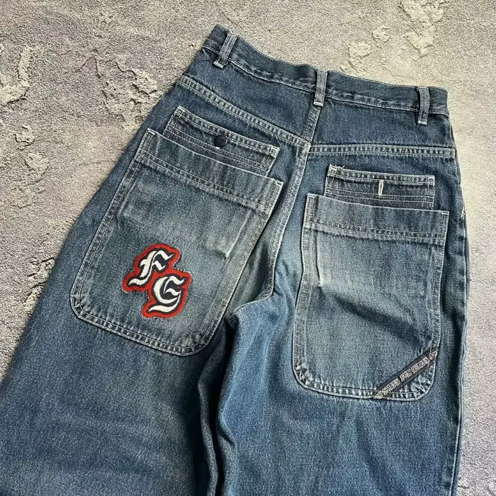 Jeans amples noirs pour hommes et femmes