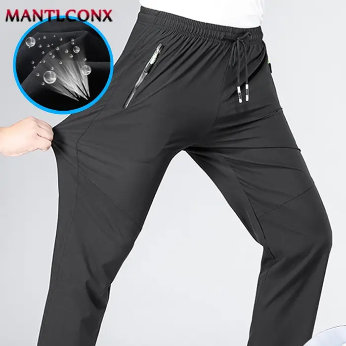Pantalon décontracté respirant pour hommes, séchage rapide, droit, taille élastique, survêtement, pa