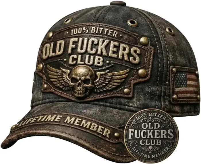 Casquette de baseball vintage Old Fuckers Club, chapeau en détresse réglable brodé 100% amer pour me