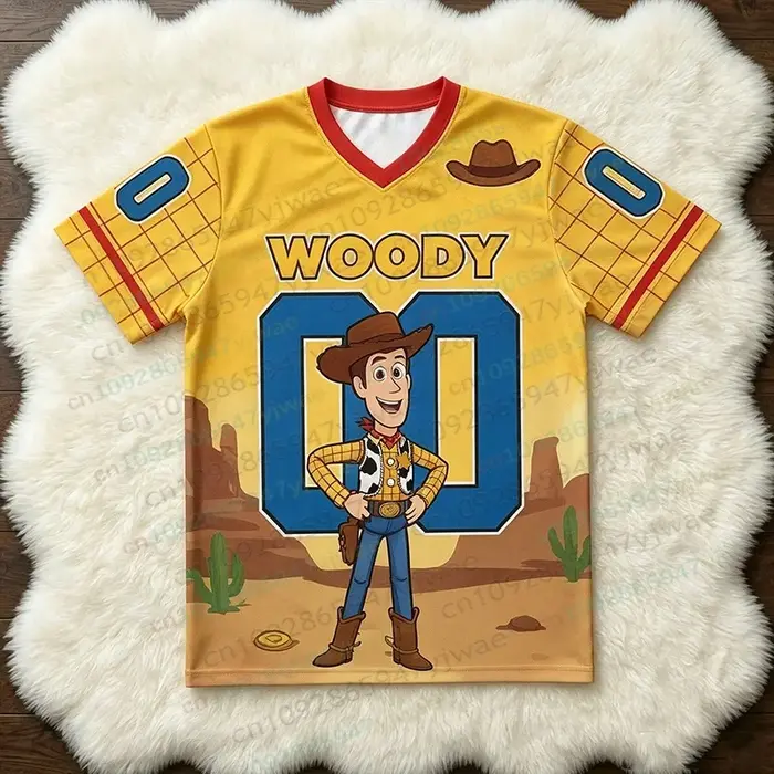 T-shirt unisexe ample à manches courtes, respirant et à séchage rapide, motif dessin animé Buzz Wood