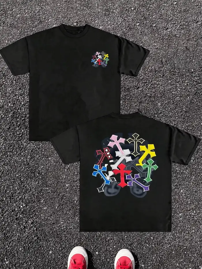 T-shirt unisexe en coton pur style streetwear Harajuku