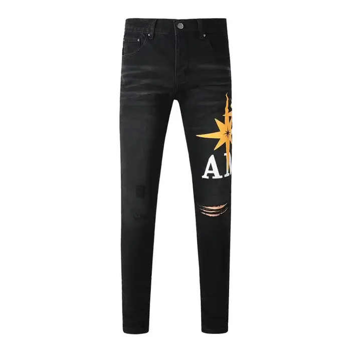 Mode américaine marques hommes jean de luxe Streetwear trous pantalons longs qualité mâle Stretch pa