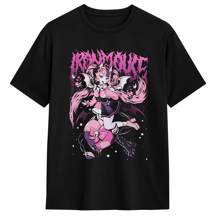 Ironmouse – t-shirt tendance à imprimé Anime pour hommes, en pur coton, à manches courtes, Vintage, 